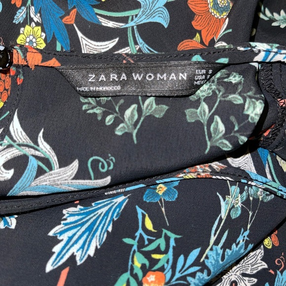 Zara Woman Fall Floral Print Long Sleeve Shift Dress Women’s Size Small - Picture 5 of 8